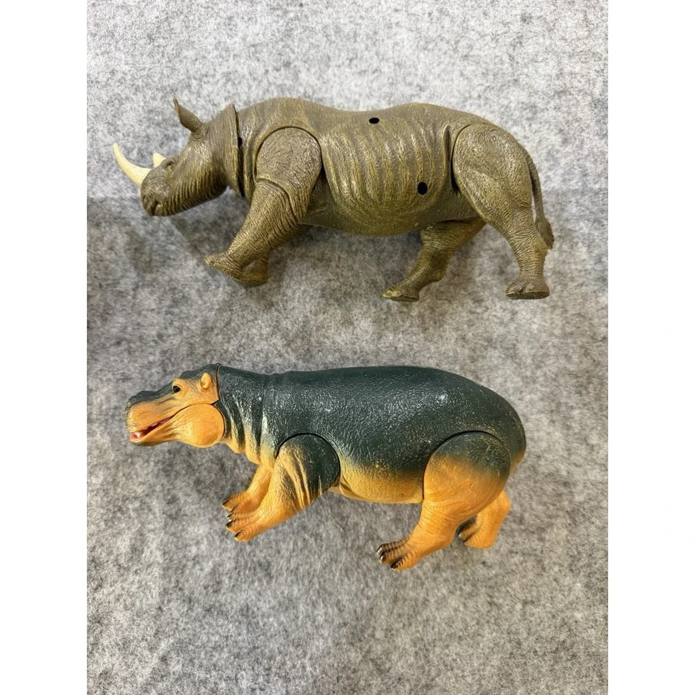 Vintage K&M Style Articulated Safari Animals 9 Pc Posable Wildlife Figure Lot